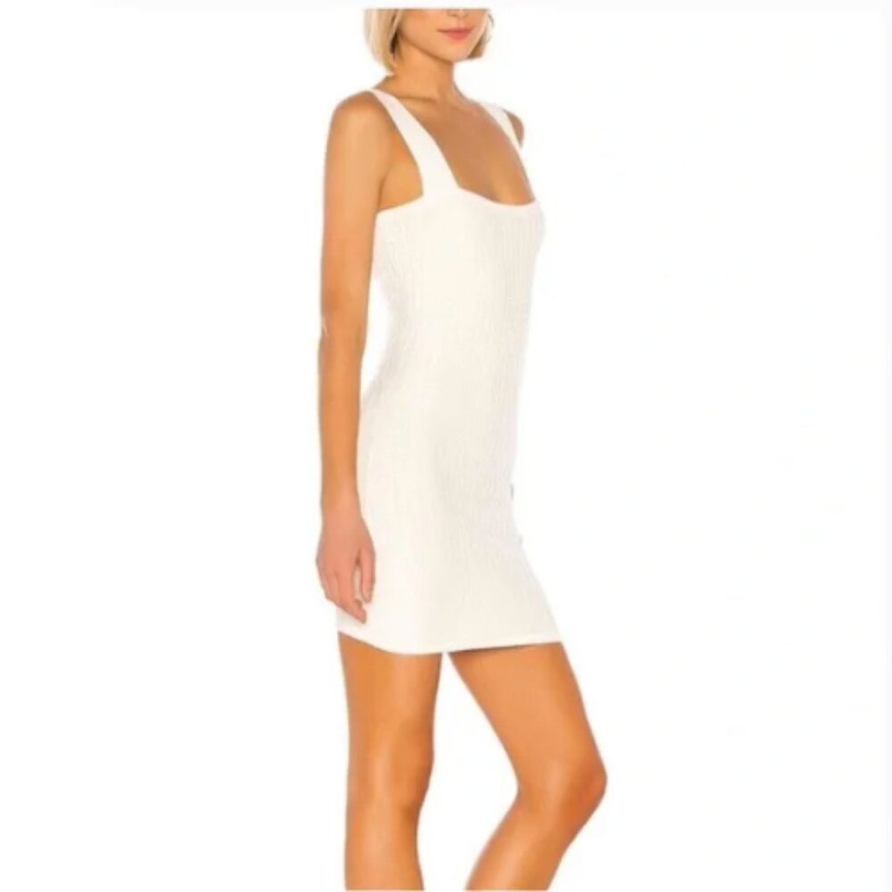 LPA Dina Knit Dress in Ivory White